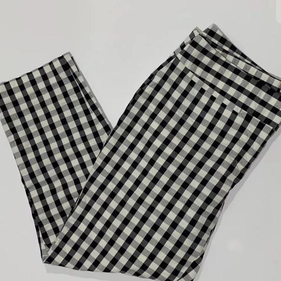 LOFT Pants - LOFT Zoe Cropped Pants Black White Buffalo Check 8